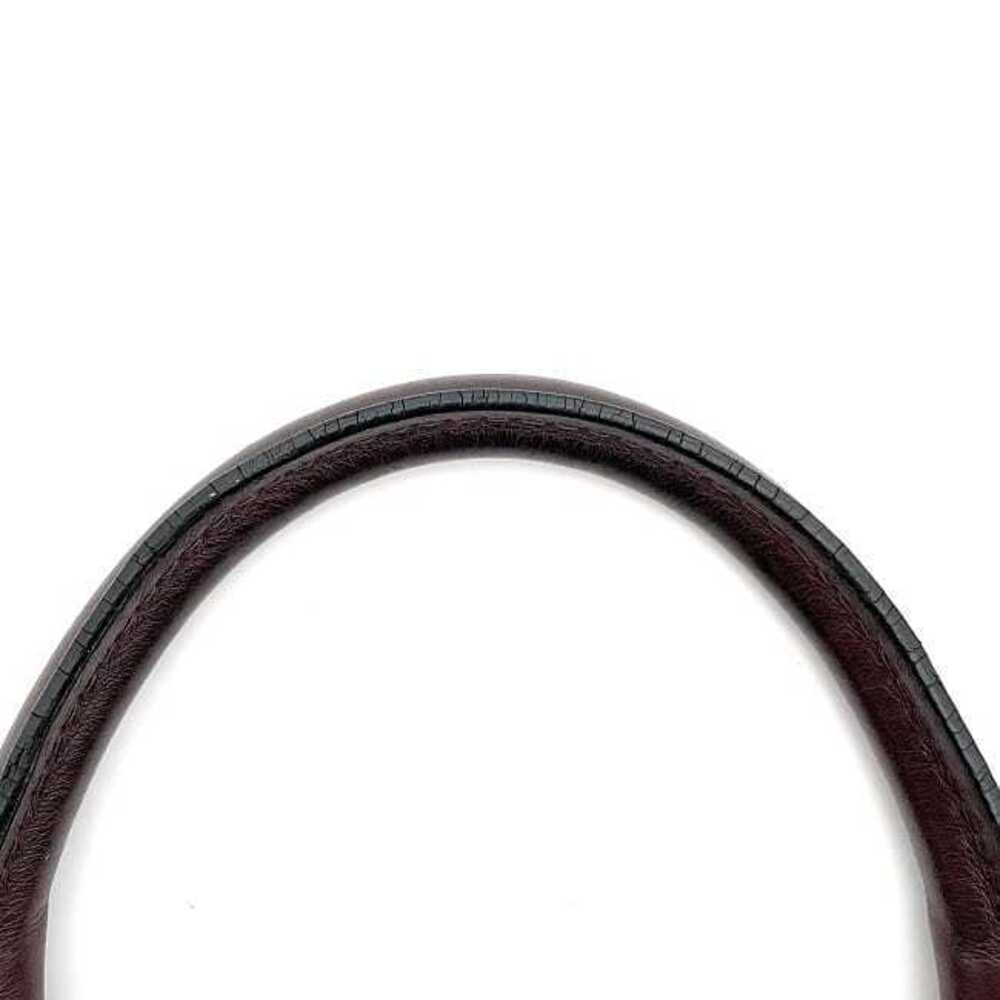 Burberry Bag Bordeaux Red Beige Check Leather Handbag Shoulder Wine Red Logo - Picture 6 of 10